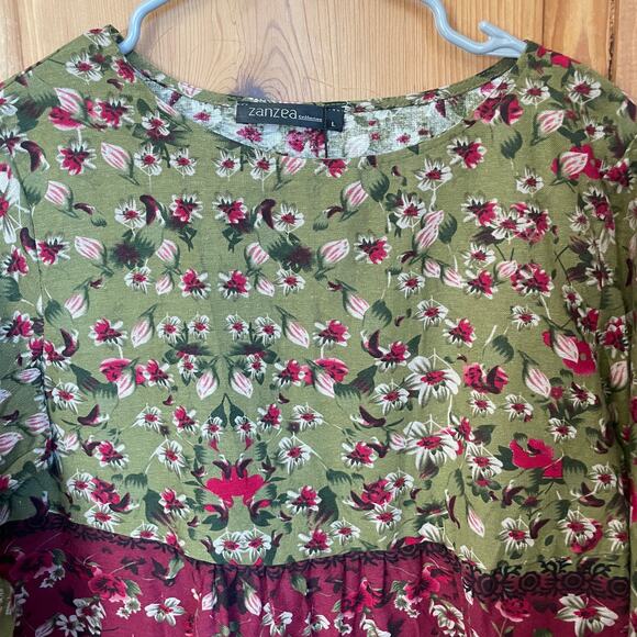 Zanzea Collection Women’s Bohemian Floral Long Sleeve Lace Trim Top Large NWT - Picture 7 of 11
